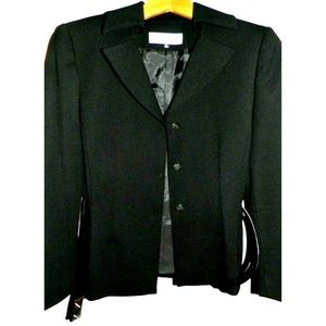 Women's 8P Tahari Belted Black Jacket Blazer
